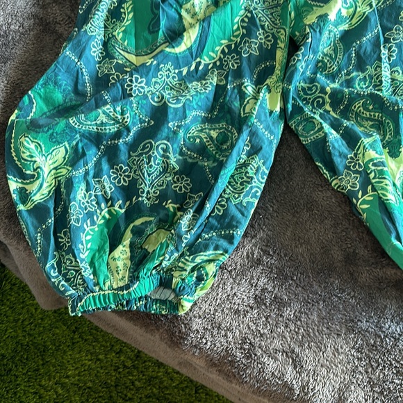 Free People After Glow Balloon Pants Green Multi Size L harem pants - Picture 4 of 4